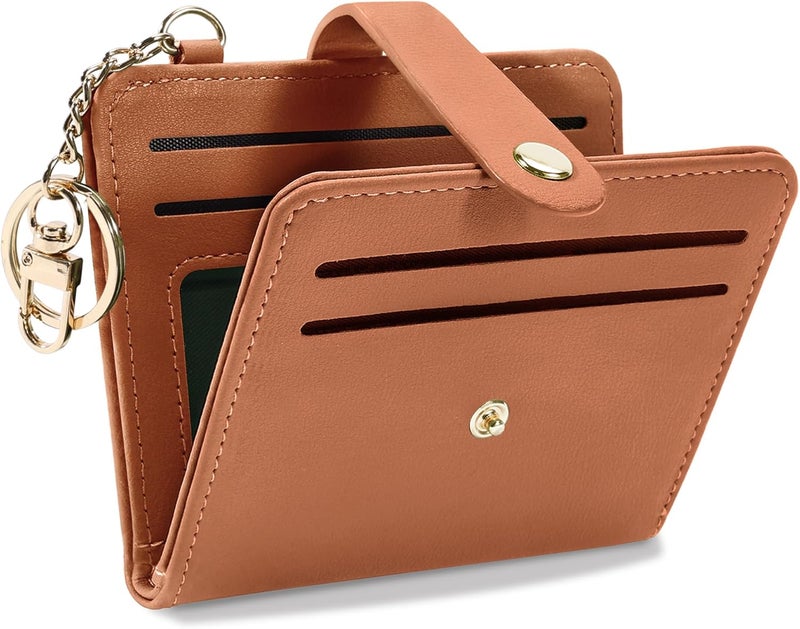 Airkit Small Wallets Woman RFID Blocking Leather Credit Card Holder - with ID Window - Card Wallets for Women - with Zipper Coin Purse - Keychain Wallet - Image 1